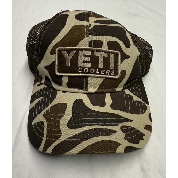 YETI Camo Hat Mesh Trucker Hat Snapback Cap Men’s One Size Adjustable 2015 Yeti - Picture 1 of 11
